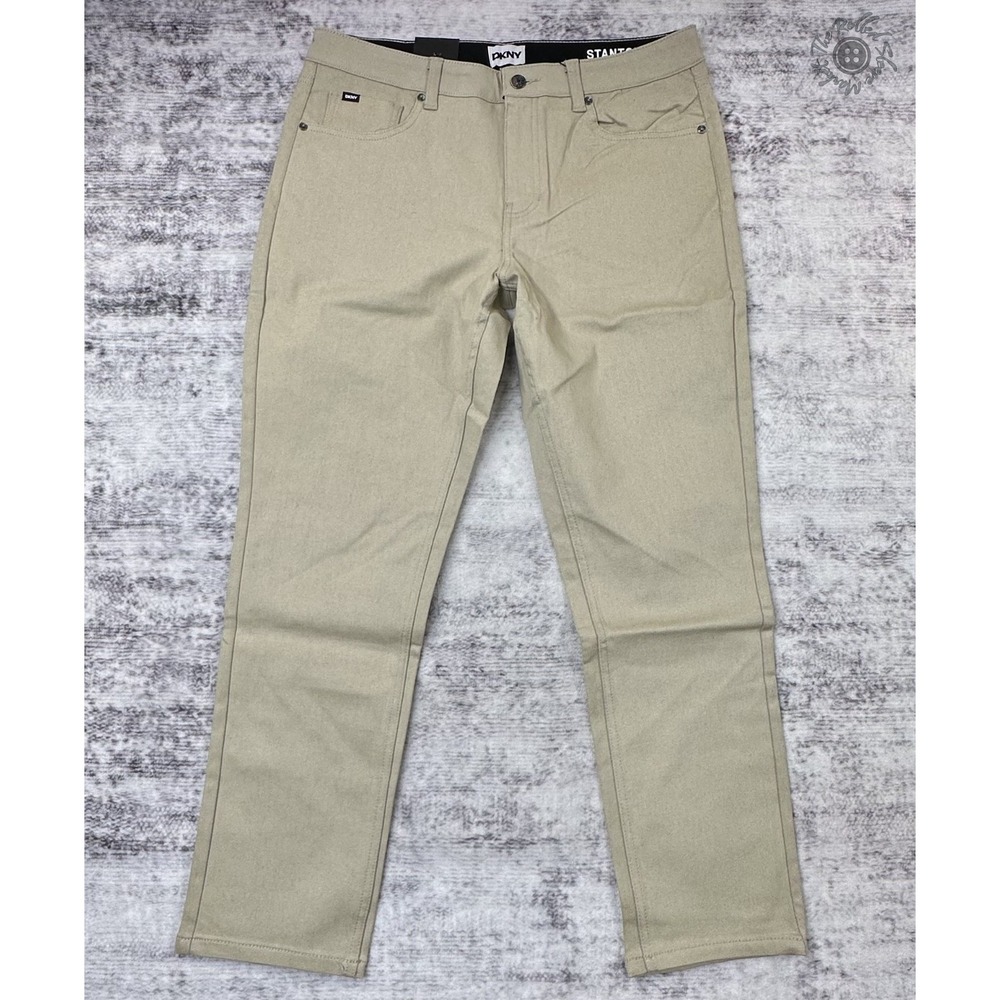 NWT‎ DKNY Stanton Slim Fit Pants Men's 34x29 Khaki Ultimate Stretch MSRP $79.50